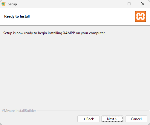 Potrditev namestitve XAMPP